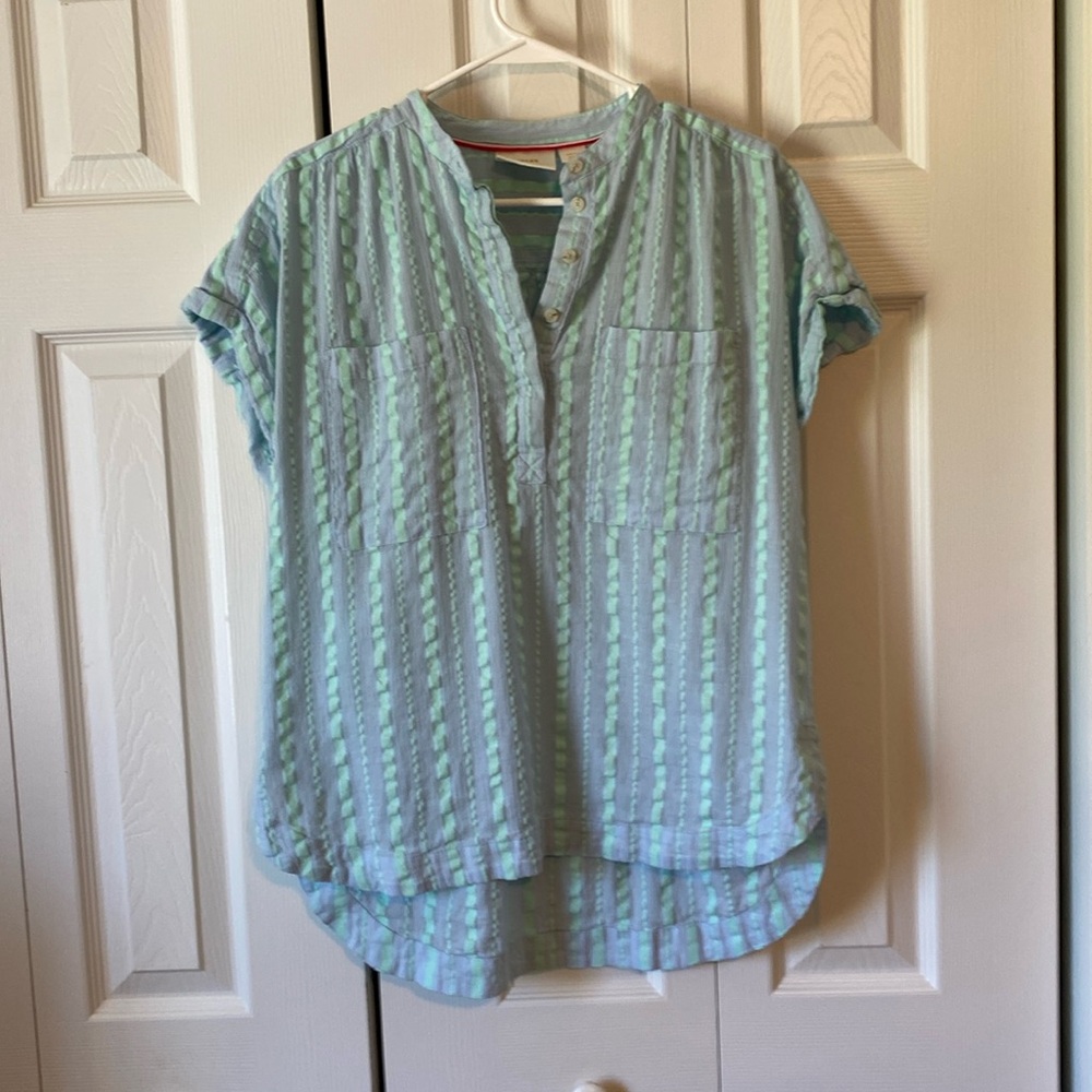 Maeve Short Sleeve Seersucker Casual Shirt